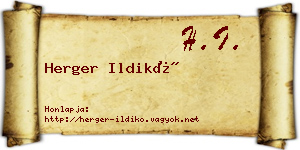 Herger Ildikó névjegykártya