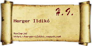 Herger Ildikó névjegykártya